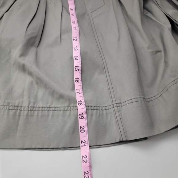 Zara Woman Pleated Mini Skirt Belted Button Fly Beige Preppy Pockets Size S - Picture 7 of 10